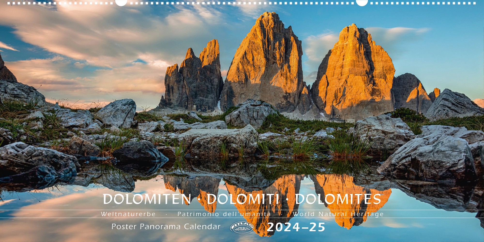 Calendario panoramico Dolomiten 202425 Panorama 80 x 40 cm (formato