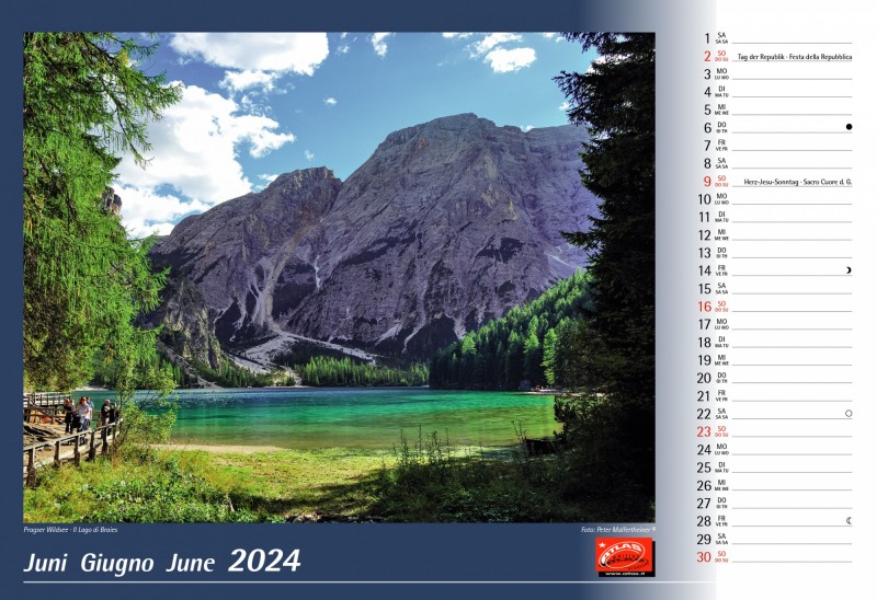 Calendario da parete Dolomiti 2024 34 x 24 cm (formato orizzontale) Atlas  casa editrice / negozio Castelrotto