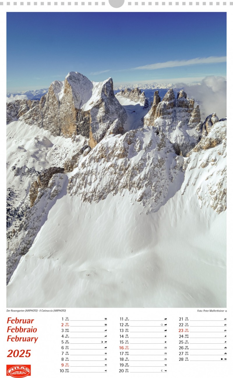 Wall calendar Dolomites 2025 30 x 48 cm (portrait format) Atlas